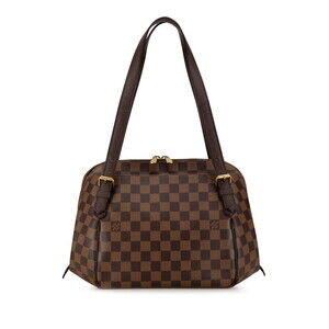 Louis Vuitton Damier Belem Handbag Brown Leather